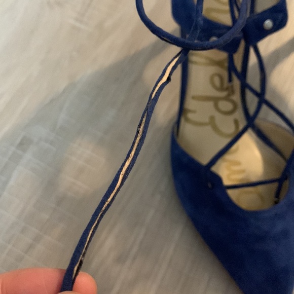 Sam Edelman Tie Up Pointy Pumps- Blue (6) - Picture 7 of 7